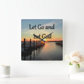 LATEN WE GAAN EN GOD SUNSET LATEN ZIEN VIERKANTE KLOK (Huis)