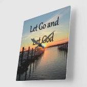 LATEN WE GAAN EN GOD SUNSET LATEN ZIEN VIERKANTE KLOK (Hoek)