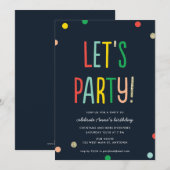 Laten we gaan. Faux Gold Confetti | partijuitnodig Kaart (Voorkant / Achterkant)