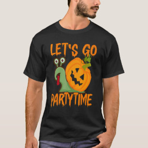 Laten we gaan feesten tijd slak Halloween feest T-shirt