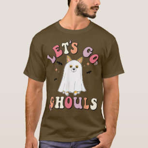 Laten we gaan Geesten Corgi Bloemige Geest Hippie T-shirt