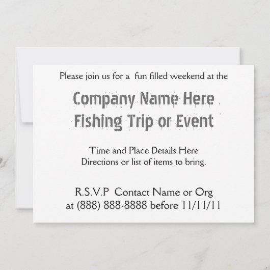 Laten we gaan Gevist! Bedrijf Vist uitnodiging (Achterkant)