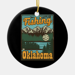 Laten we gaan Gevist in Oklahoma Oklahoma Vist Keramisch Ornament
