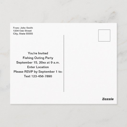 Laten we gaan Gevist Largemouth Bass Party Invitat Briefkaart (Achterkant)