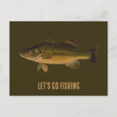 Laten we gaan Gevist Largemouth Bass Party Invitat Briefkaart (Voorkant)