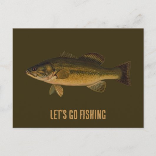 Laten we gaan Gevist Largemouth Bass Party Invitat Briefkaart (Voorkant)