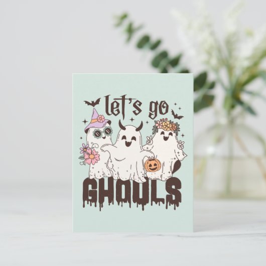 "Laten we gaan Ghouls" Briefkaart (Staand voorkant)