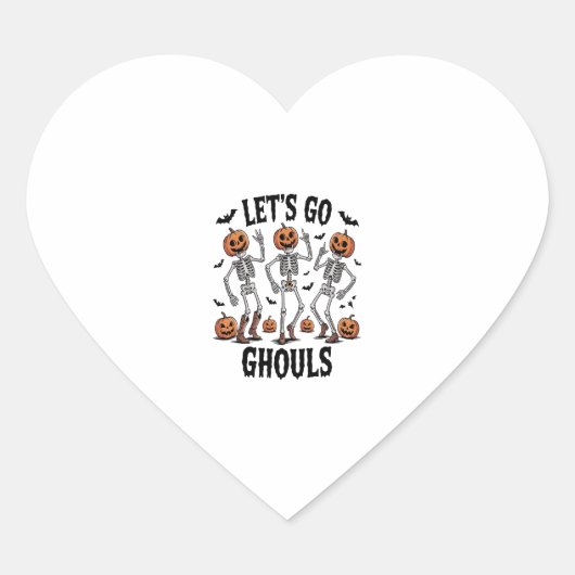 Laten we gaan Ghouls, grappig Spooky Hart Sticker (Voorkant)