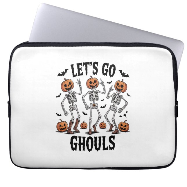 Laten we gaan Ghouls, grappig Spooky Laptop Sleeve (Voorkant)