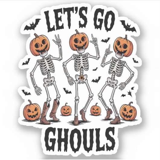 Laten we gaan Ghouls, grappig Spooky Sticker (Voorkant)