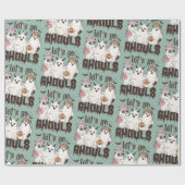 Laten we gaan Ghouls Grappige Boho Halloween Geest Cadeaupapier (Vlak)