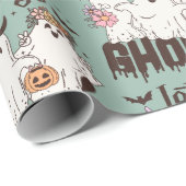 Laten we gaan Ghouls Grappige Boho Halloween Geest Cadeaupapier (Rol Hoek)