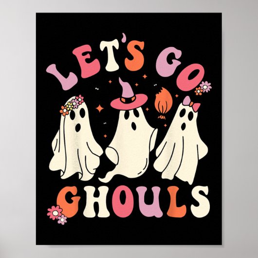 Laten we gaan Ghouls Grappige Spooky Ghost Hallowe Poster (Voorkant)