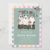 Laten we gaan Ghouls Groovy Halloween Vrijgezellen Kaart (Voorkant)