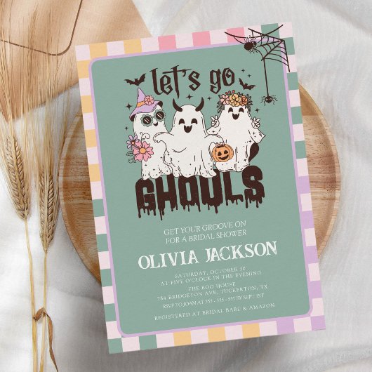 Laten we gaan Ghouls Groovy Halloween Vrijgezellen Kaart