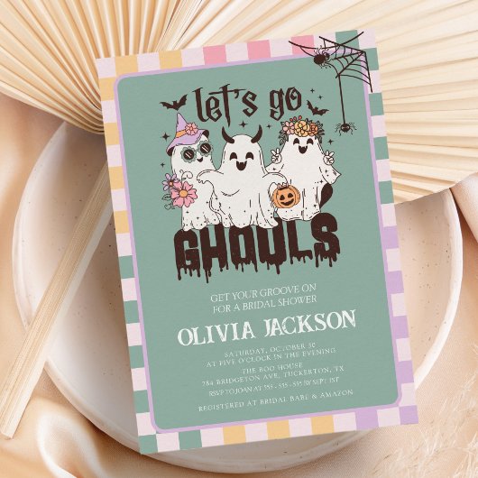 Laten we gaan Ghouls Groovy Halloween Vrijgezellen Kaart