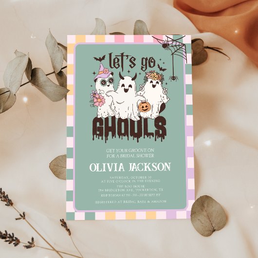 Laten we gaan Ghouls Groovy Halloween Vrijgezellen Kaart