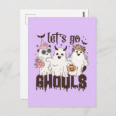 Laten we gaan Ghouls Halloween Briefkaart (Voorkant / Achterkant)