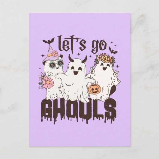 Laten we gaan Ghouls Halloween Briefkaart (Voorkant)