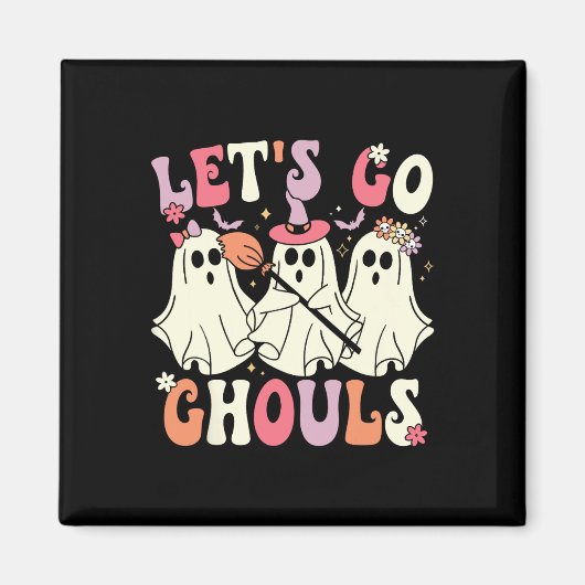Laten we gaan Ghouls Halloween Ghost Costume Retro Magneet (Voorkant)