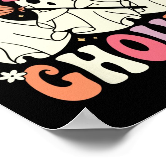 Laten we gaan Ghouls Halloween Ghost Costume Retro Poster (Hoek)