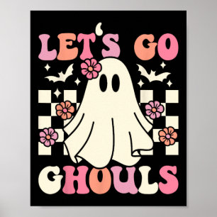 Laten we gaan Ghouls Halloween Ghost Costume Retro Poster