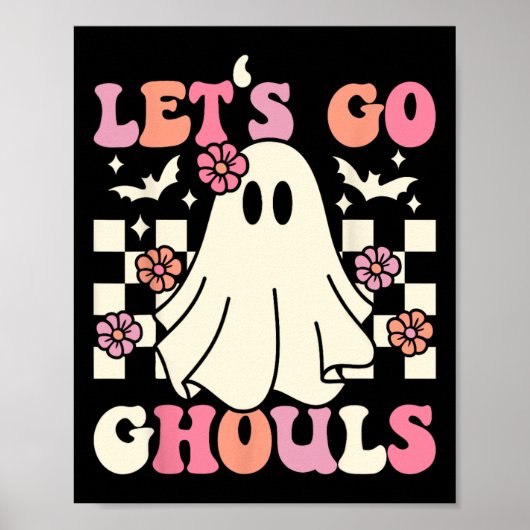 Laten we gaan Ghouls Halloween Ghost Costume Retro Poster (Voorkant)