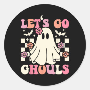 Laten we gaan Ghouls Halloween Ghost Costume Retro Ronde Sticker