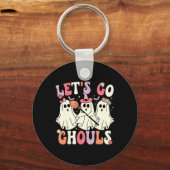 Laten we gaan Ghouls Halloween Ghost Costume Retro Sleutelhanger (Voorkant)