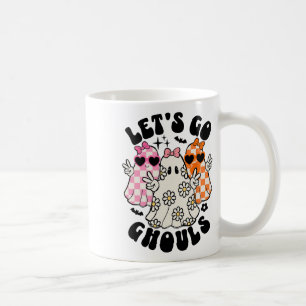 Laten we gaan Ghouls Halloween Ghost Floral Spooky Koffiemok