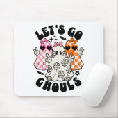 Laten we gaan Ghouls Halloween Ghost Floral Spooky Muismat (Met muis)