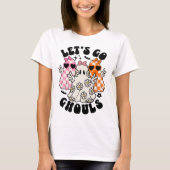 Laten we gaan Ghouls Halloween Ghost Floral Spooky T-shirt (Voorkant)
