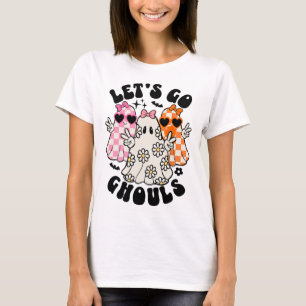 Laten we gaan Ghouls Halloween Ghost Floral Spooky T-shirt