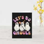 Laten we gaan Ghouls Halloween Ghost Outfit Costum Kaart (Gele Bloem)