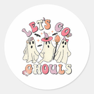 Laten we gaan Ghouls Halloween Ghost Outfit Costum Ronde Sticker