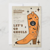 Laten we gaan Ghouls Halloween Hoedown Cowboy Boot Kaart (Voorkant)