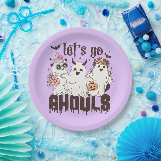 Laten we gaan Ghouls Halloween Papieren Bordje (Feest)