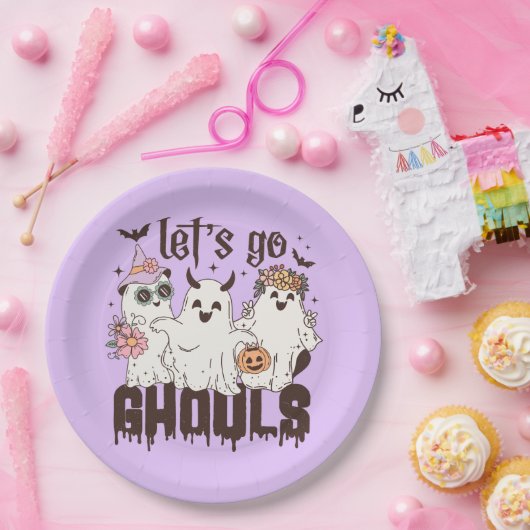 Laten we gaan Ghouls Halloween Papieren Bordje (Feest)