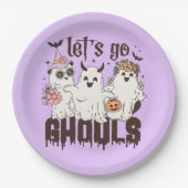 Laten we gaan Ghouls Halloween Papieren Bordje (Voorkant)