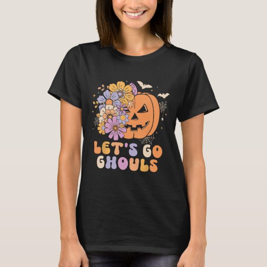 Laten we gaan Ghouls Halloween pompoen kostuum Ret T-shirt (Voorkant)