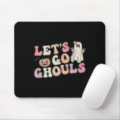 Laten we gaan Ghouls Halloween Retro Ghost Pumpkin Muismat (Met muis)