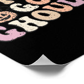 Laten we gaan Ghouls Halloween Retro Ghost Pumpkin Poster (Hoek)