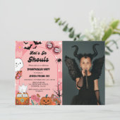 Laten we gaan Ghouls Halloween Retro Groovy Verjaa Kaart (Staand voorkant)