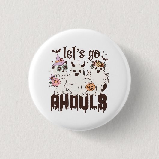 Laten we gaan Ghouls Halloween Ronde Button 3,2 Cm (Voorkant)