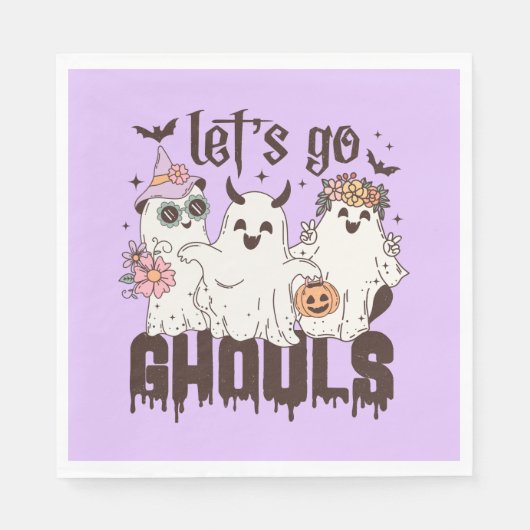 Laten we gaan Ghouls Halloween Servet (Voorkant)