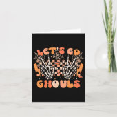 Laten we gaan Ghouls Halloween Skelet Kostuum Retr Kaart (Voorkant)