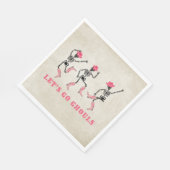 Laten we gaan Ghouls Halloween Skeletten Roze Cowg Servet (Hoek)
