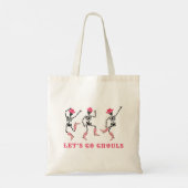 Laten we gaan Ghouls Halloween Skeletten Roze Cowg Tote Bag (Achterkant)