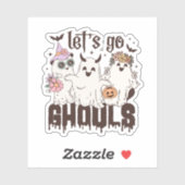 Laten we gaan Ghouls Halloween Sticker (Vel)