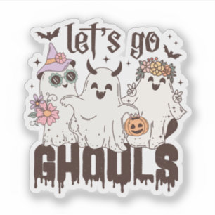 Laten we gaan Ghouls Halloween Sticker